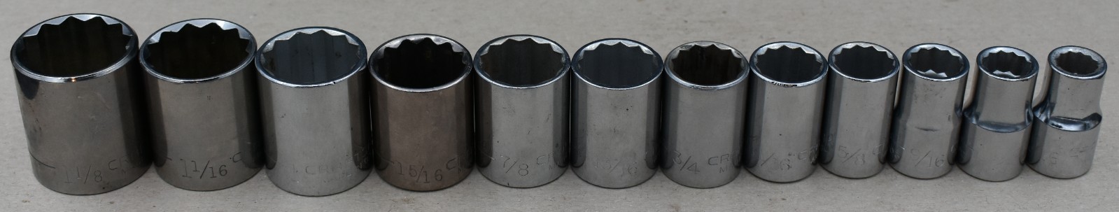 CRAFTSMAN TOOLS USA, 1/2″ DRIVE SAE, 12-POINT, SHALLOW CHROME SOCKET SET OF 12