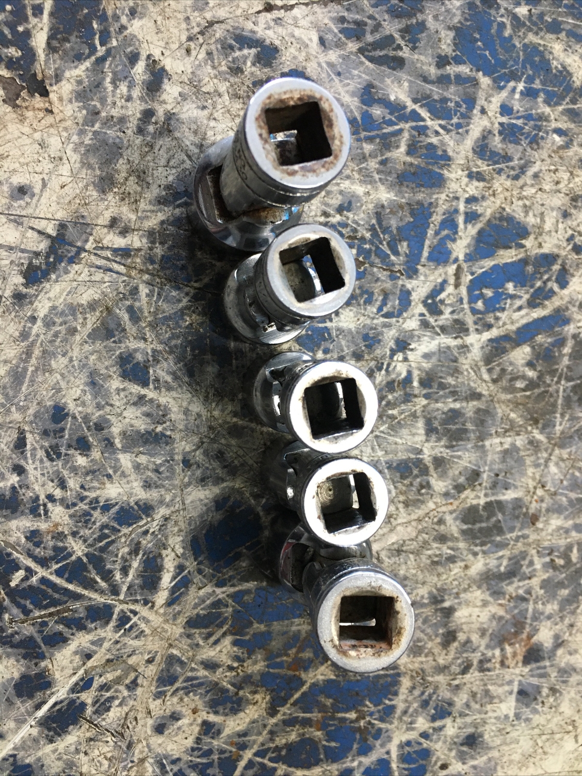 SNAP ON tools 5 piece 3/8 drive SAE 6 point swivel socket 1/2 To 3/4 Fs