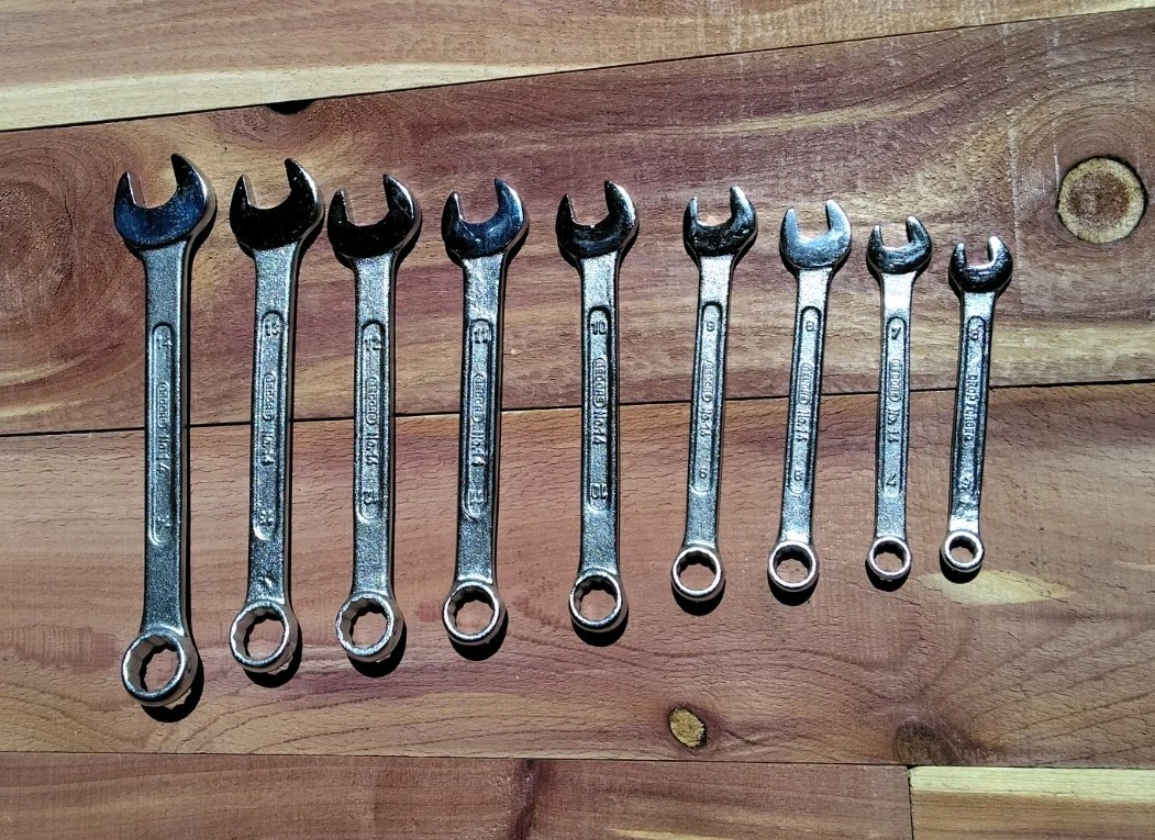VINTAGE NOS GEDORE 6mm – 14mm METRIC COMBO 9 PIECE WRENCH SET