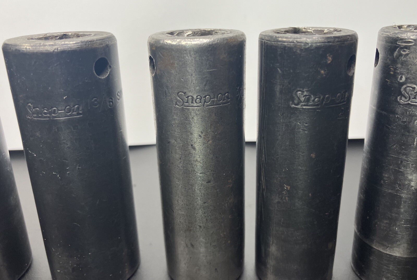 Vintage Snap On SIM 9 Pc Deep Impact Socket Set SAE 1/2” Drive 6Pt 1/2” To 1”