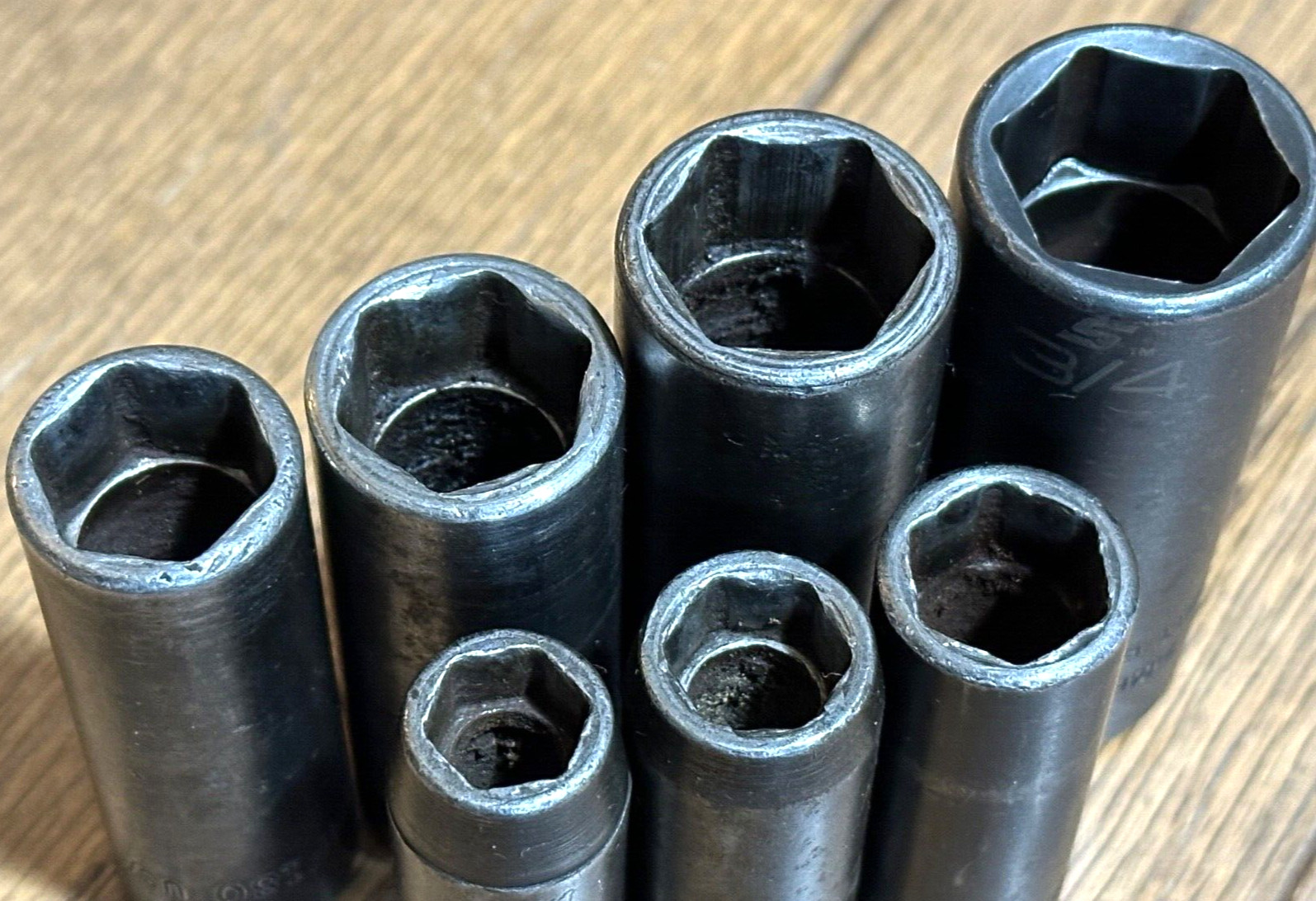 🇺🇸 Snap On Tools USA 3/8″ Drive SAE IMPACT Deep Well Socket Set Lot 6 PT Rail