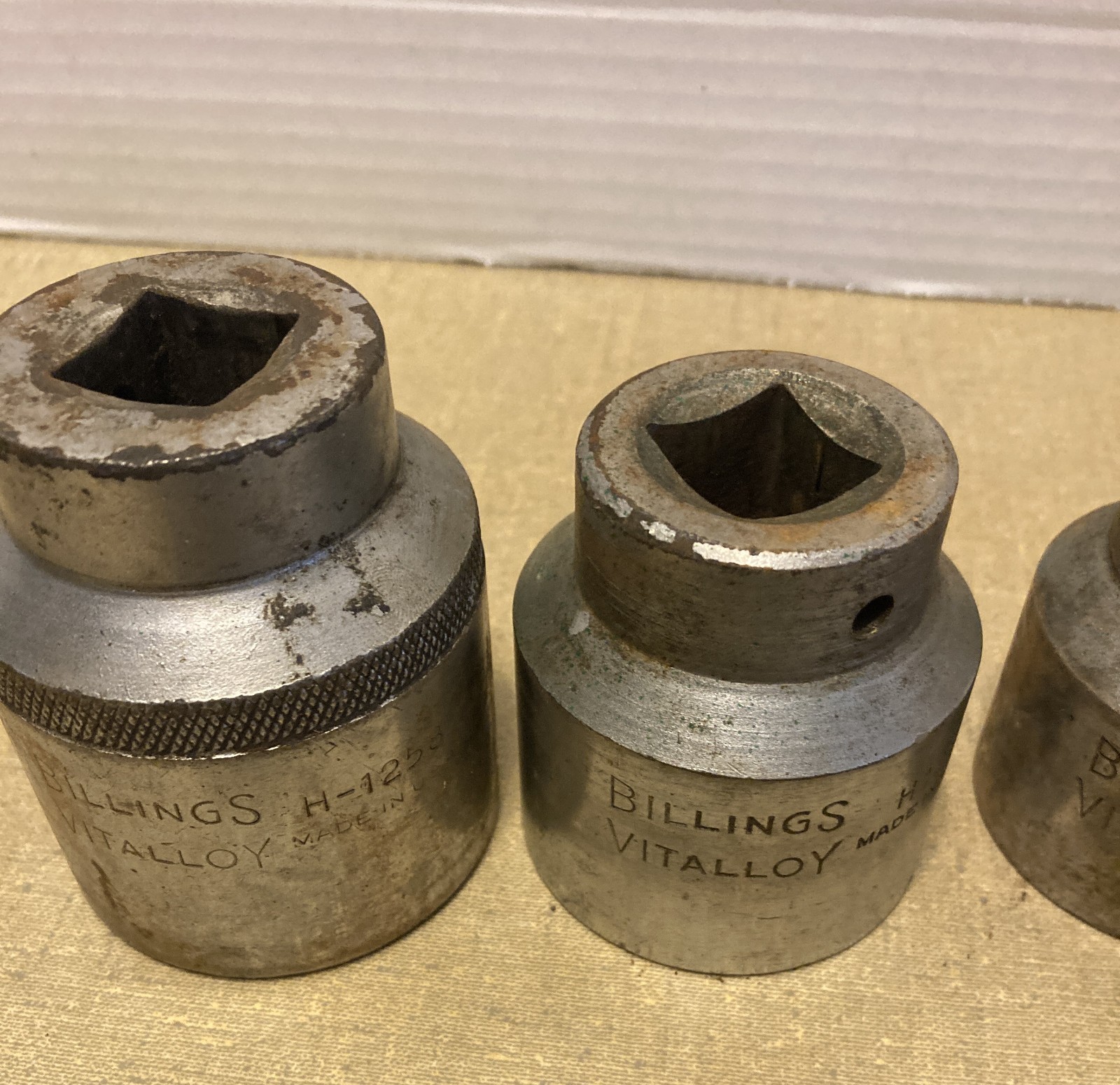 Vintage Billings Vitalloy 3/4″ Drive 10 Piece Socket Set w/Extension