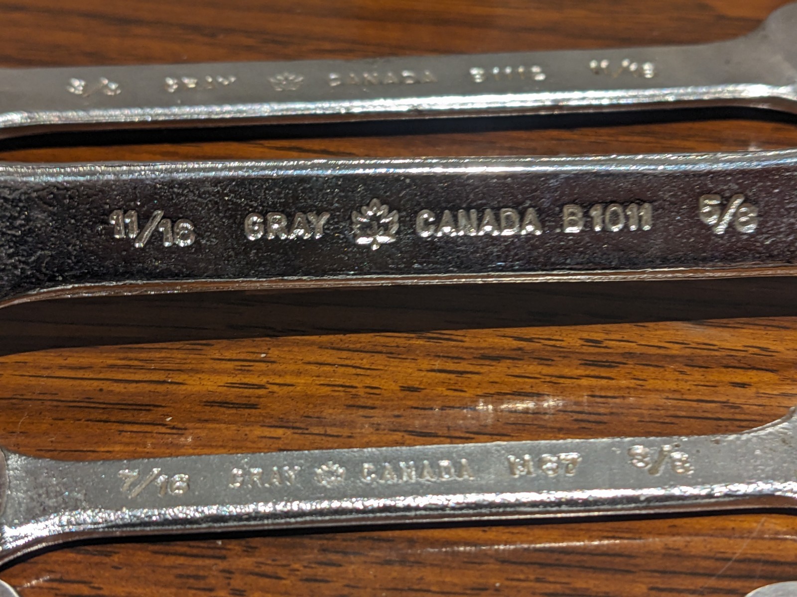 Gray Canada 4‑Piece SAE Open Ended Wrench Set