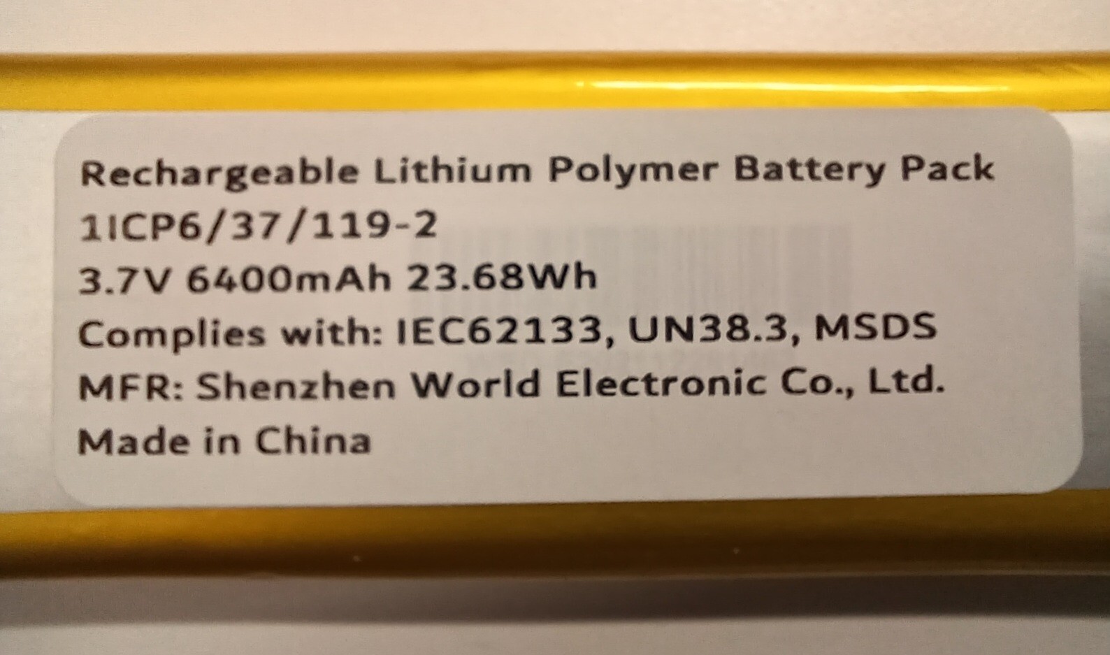 LiPo 6400mAh 3.7V OEM Replacement Battery for Fluke DS701/DS703