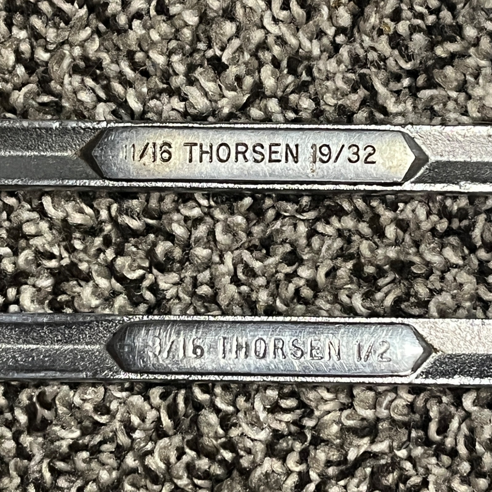 Thorsen Wrench Set 4 Pc USA 7/8 3/4 5/8 3/4 11/16 19/32 9/16 1/2 Double Open End