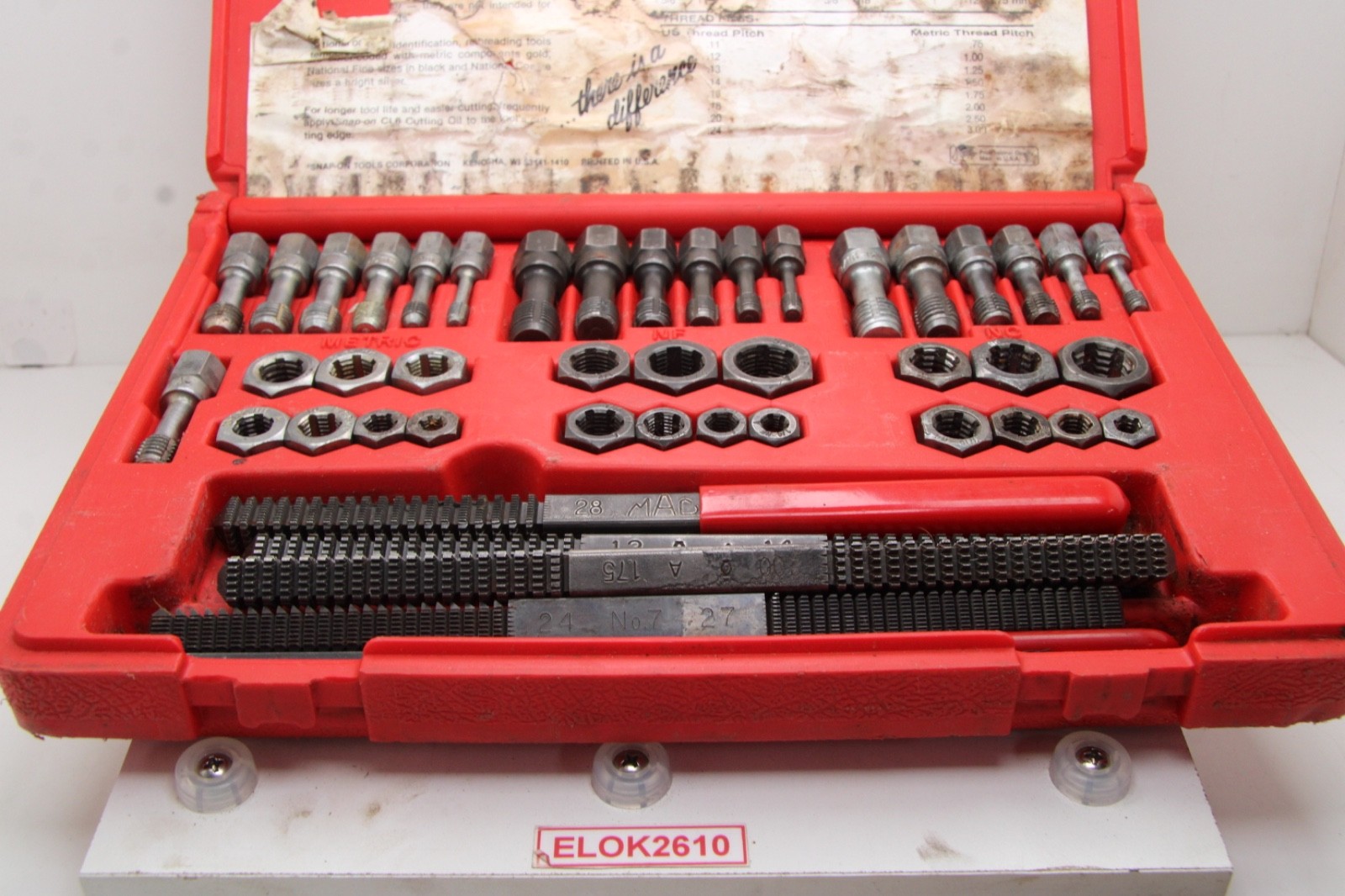 Snap-on RTD42 45 Piece Fractional Metric Rethreading Set USA w/Extra Files