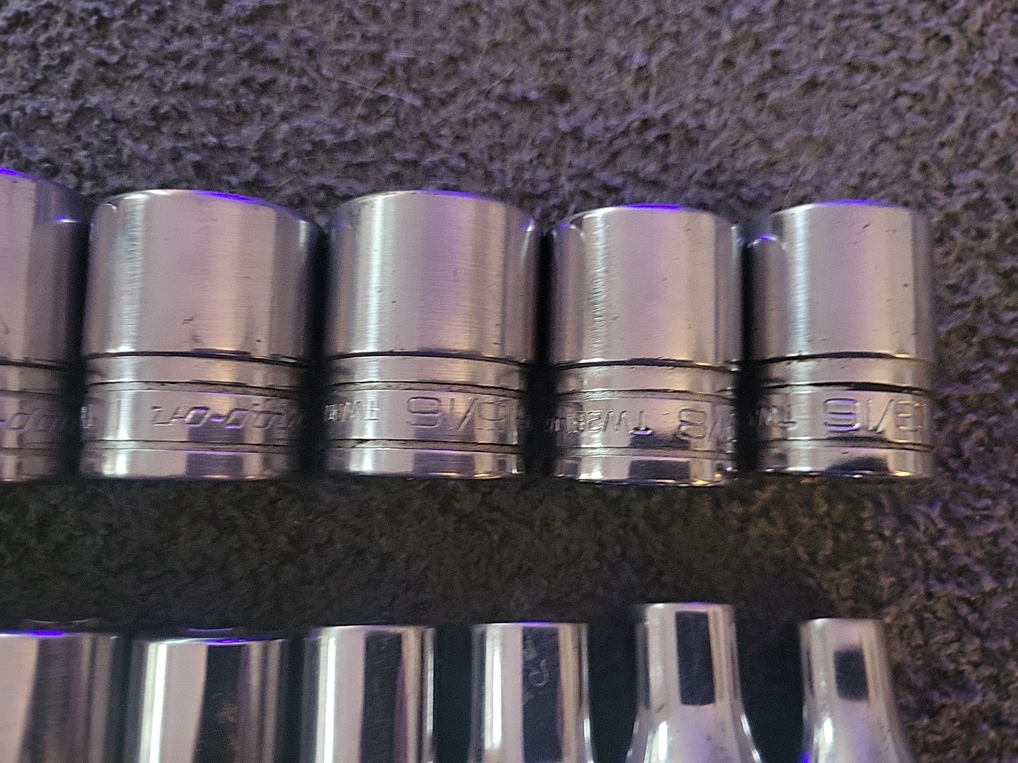 Snap On 13Pc SAE 1/2 Drive Shallow Socket Set 3/8″- 1 1/8″ 6Pt TW121 To TW361