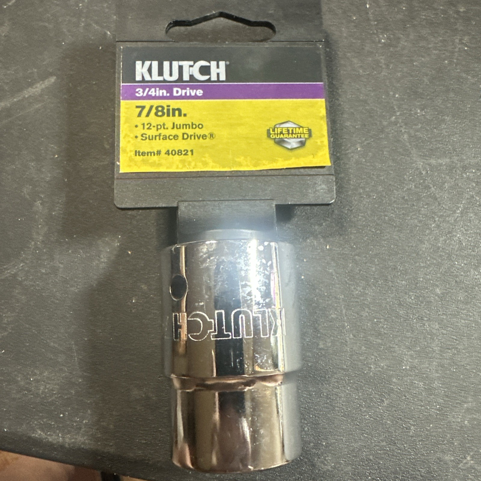 New Klutch 3/4 Drive 12 Pt Jumbo 7/8 Sae Socket
