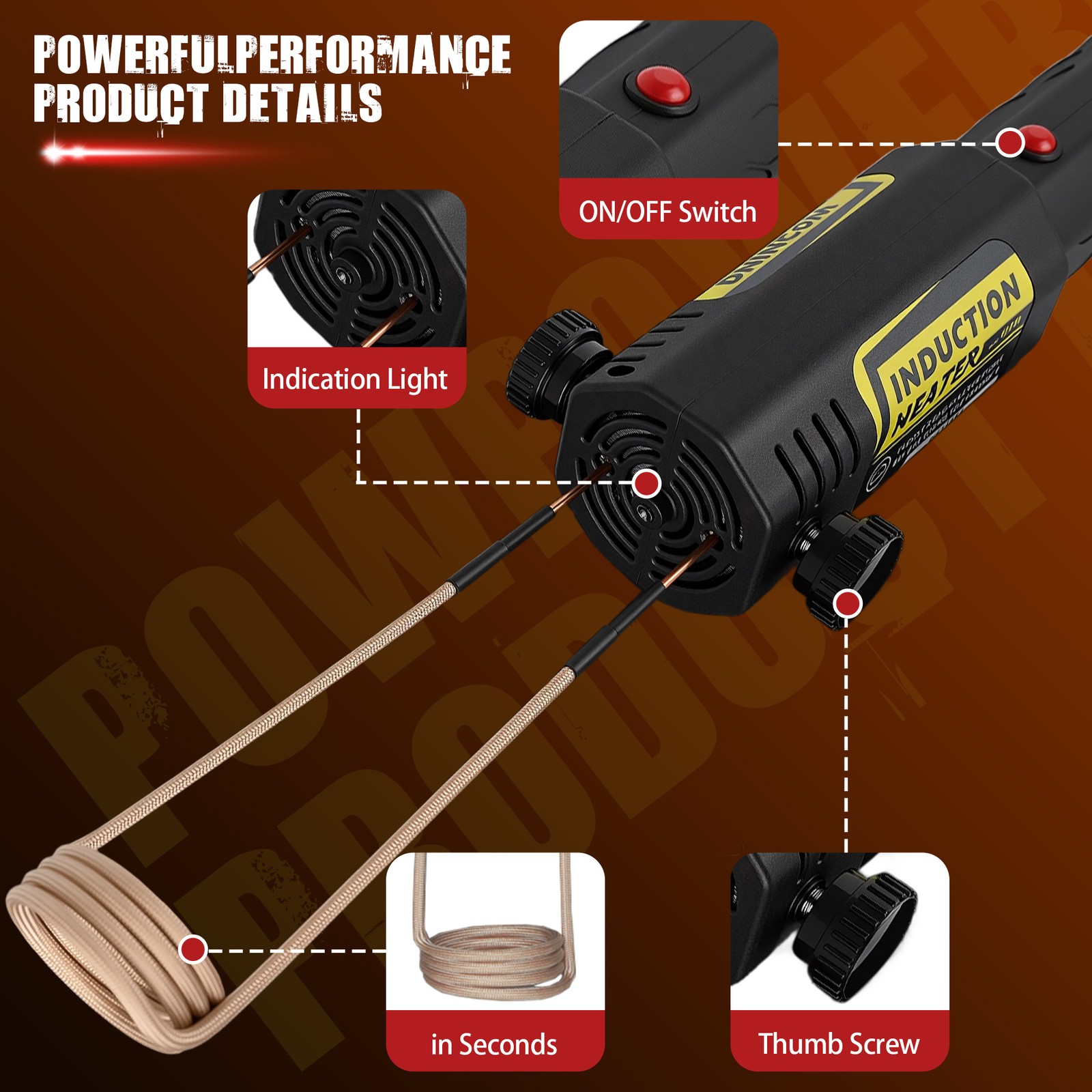 Magnetic Induction Heater Kit Quick Pre-heat 110V Portable for Automotive 1100W