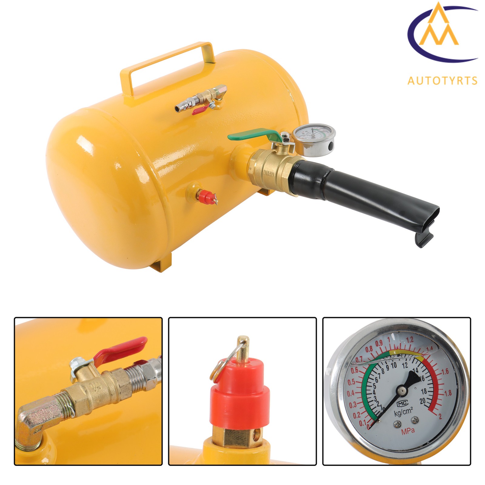5 Gallon Heavy Duty Air Tire Bead Seater Blaster Seating Tool 145 psi Yellow