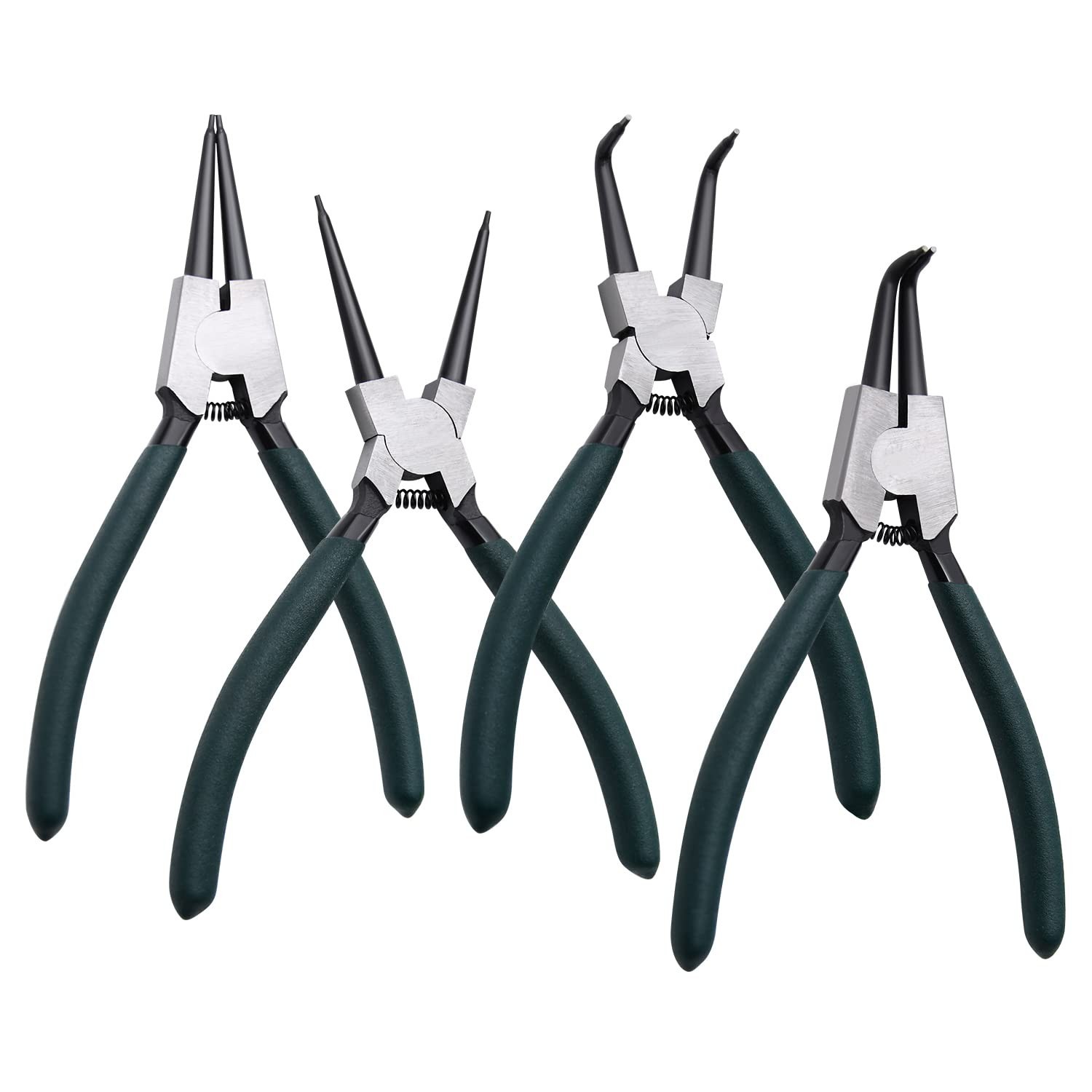 4pcs Snap Ring Pliers Set – 7″ Internal/External Circlip Kit, Heavy Duty Precisi