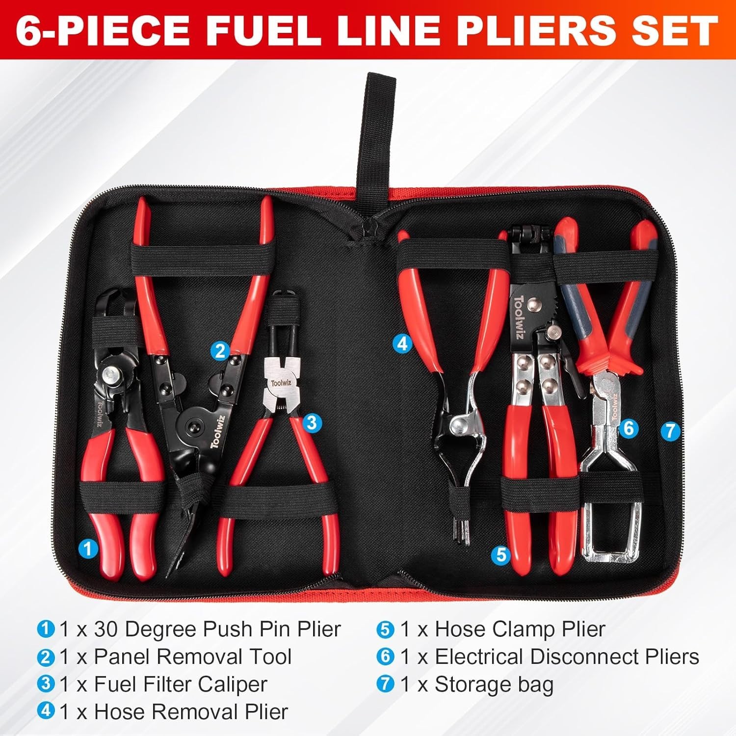 Complete 6-Piece Automotive Tool Kit: Fuel Line and Panel Removal Essentials