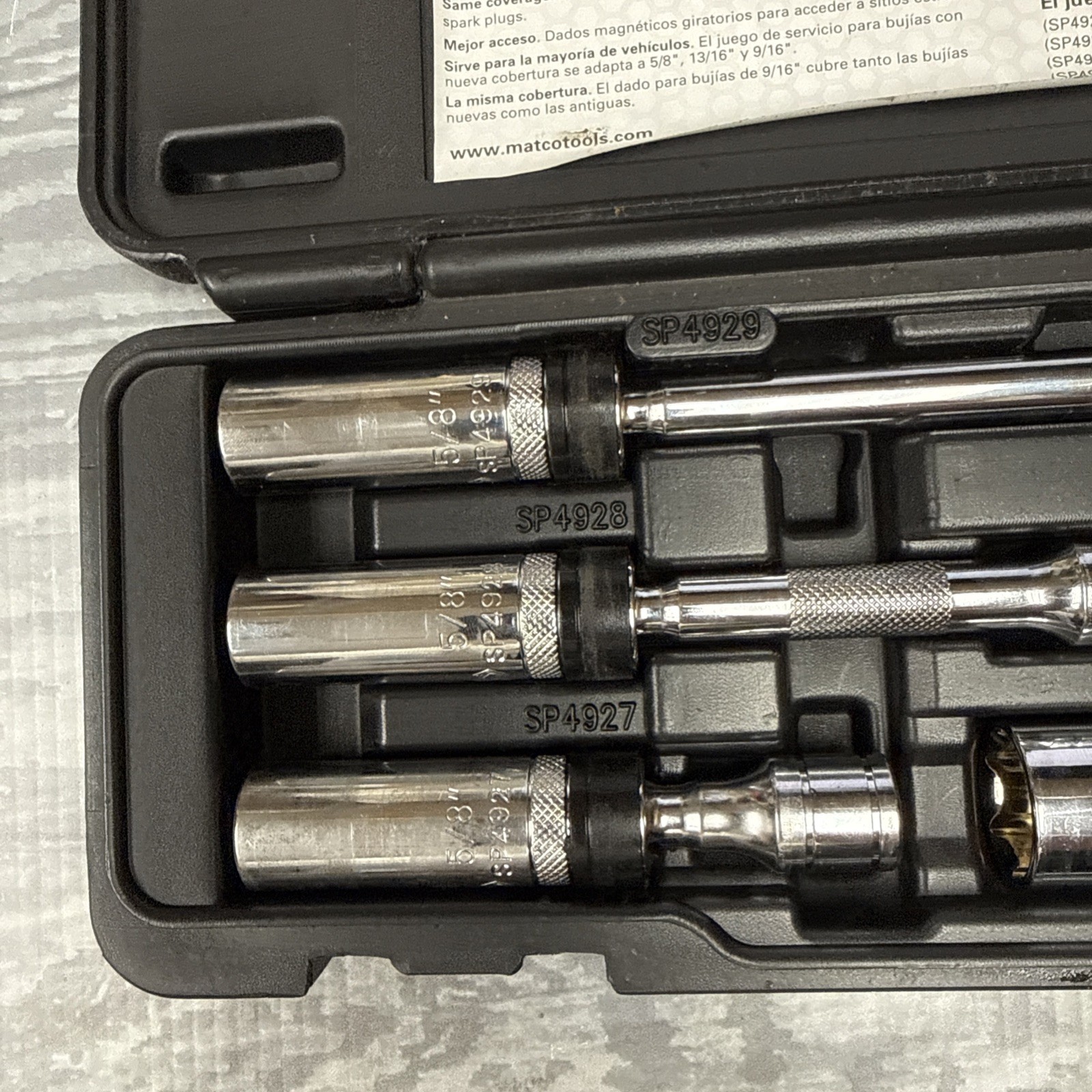 Matco Tools SPK5M Magnetic 5pc Spark Plug Service Set with Case