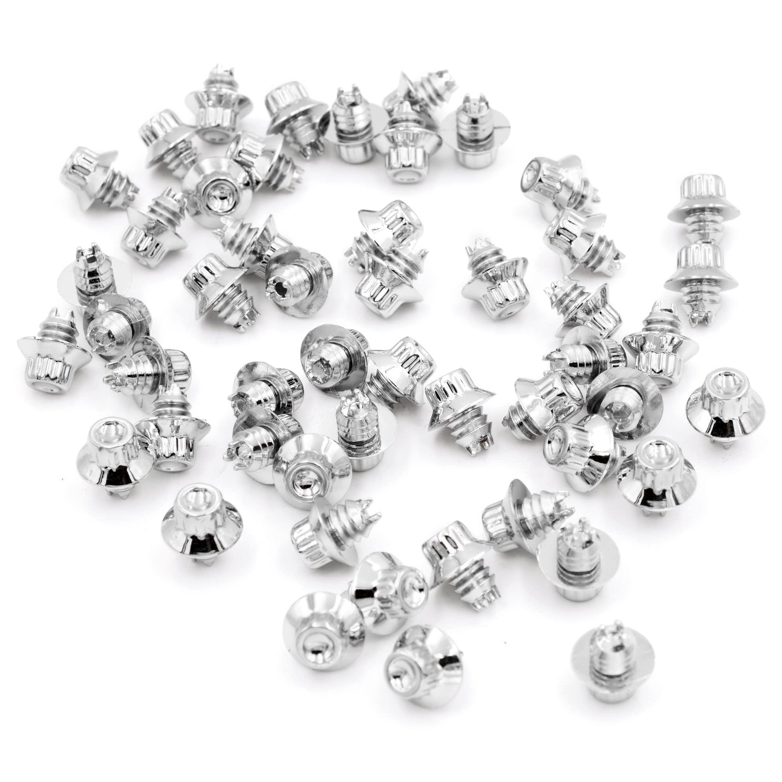 RTRHINOTUNING 50pcs Wheel Top Diameter 13mm, Thread 6.9mm, Chrome
