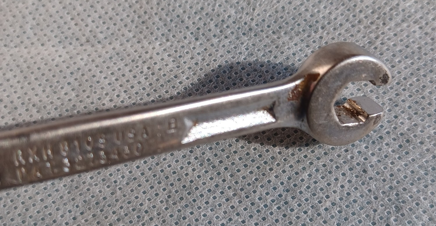 Vintage Snap-On RXH810S 1/4” & 5/16” SAE Flare Nut Line Wrench ~ USA