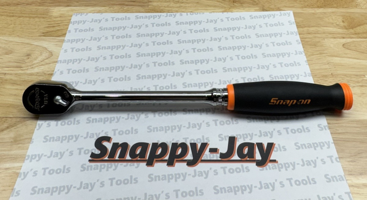 Snap-on Tools USA NEW 3/8″ Drive ORANGE Soft Grip LONG Fixed Head Ratchet FHL80