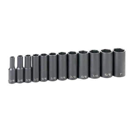 Grey Pneumatic 1213D 3/8″ Dr, 6 Pt, Sae Deep Impact Set, 12 Pc