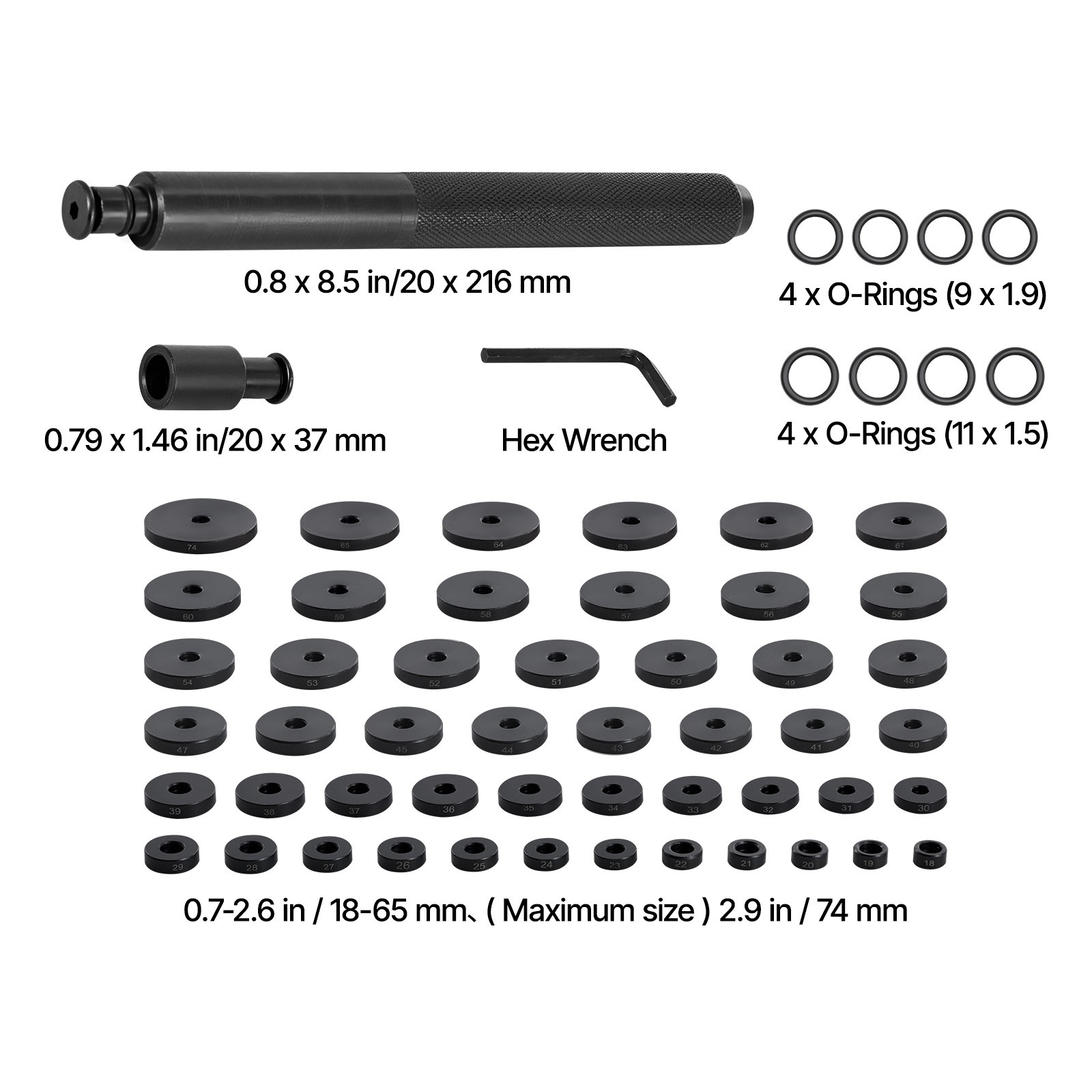 Uimoso 52-Piece Bearing and Seal Driver Tool Set with Carrying Case