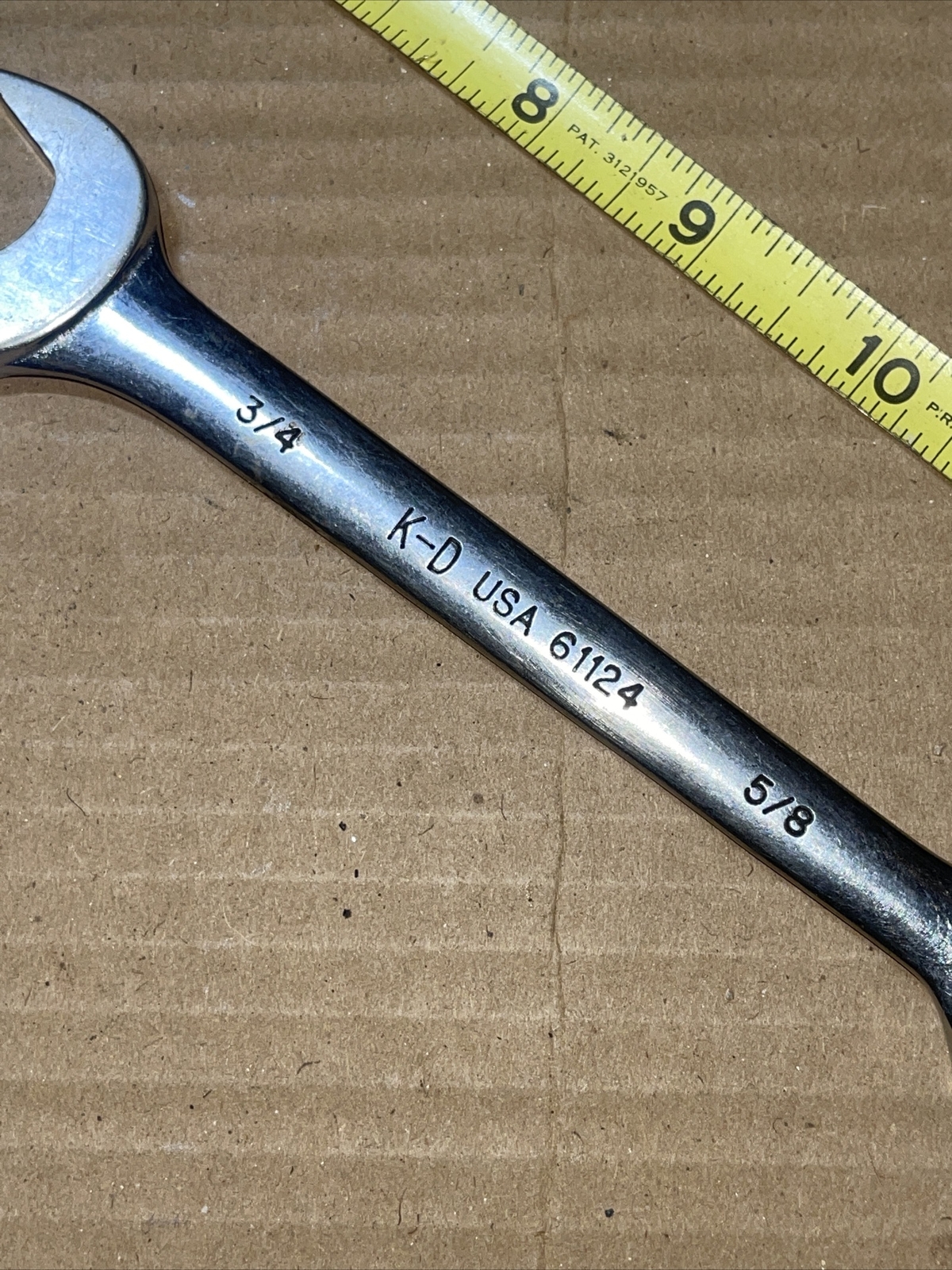 K-D USA 61124 3/4 In X 5/8 In SAE Open End wrench Vintage KD