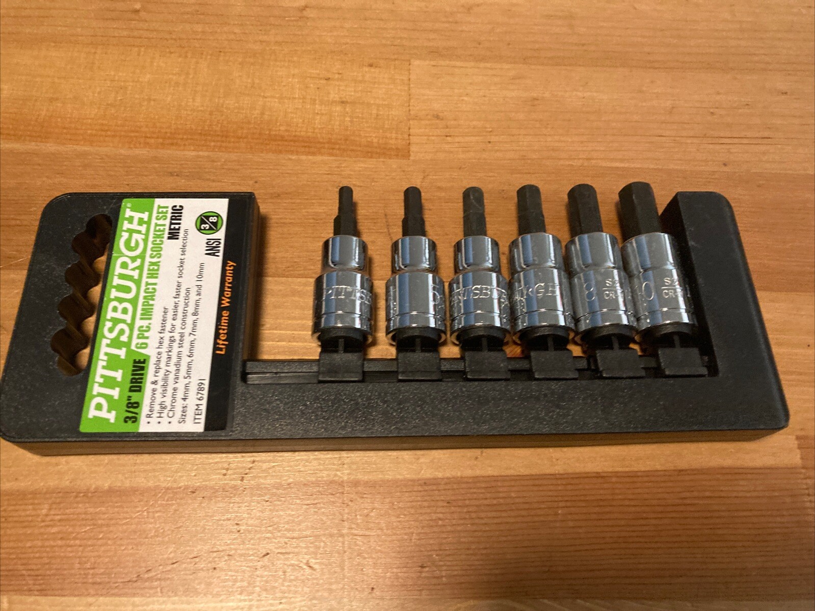 Pittsburgh 6pc Impact Hex Socket Set Metric 67891