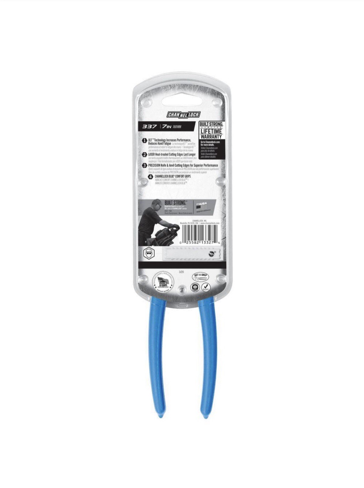 Channellock 337 7 in. XLT High Leverage Diagonal Lap Joint Cutting Pliers