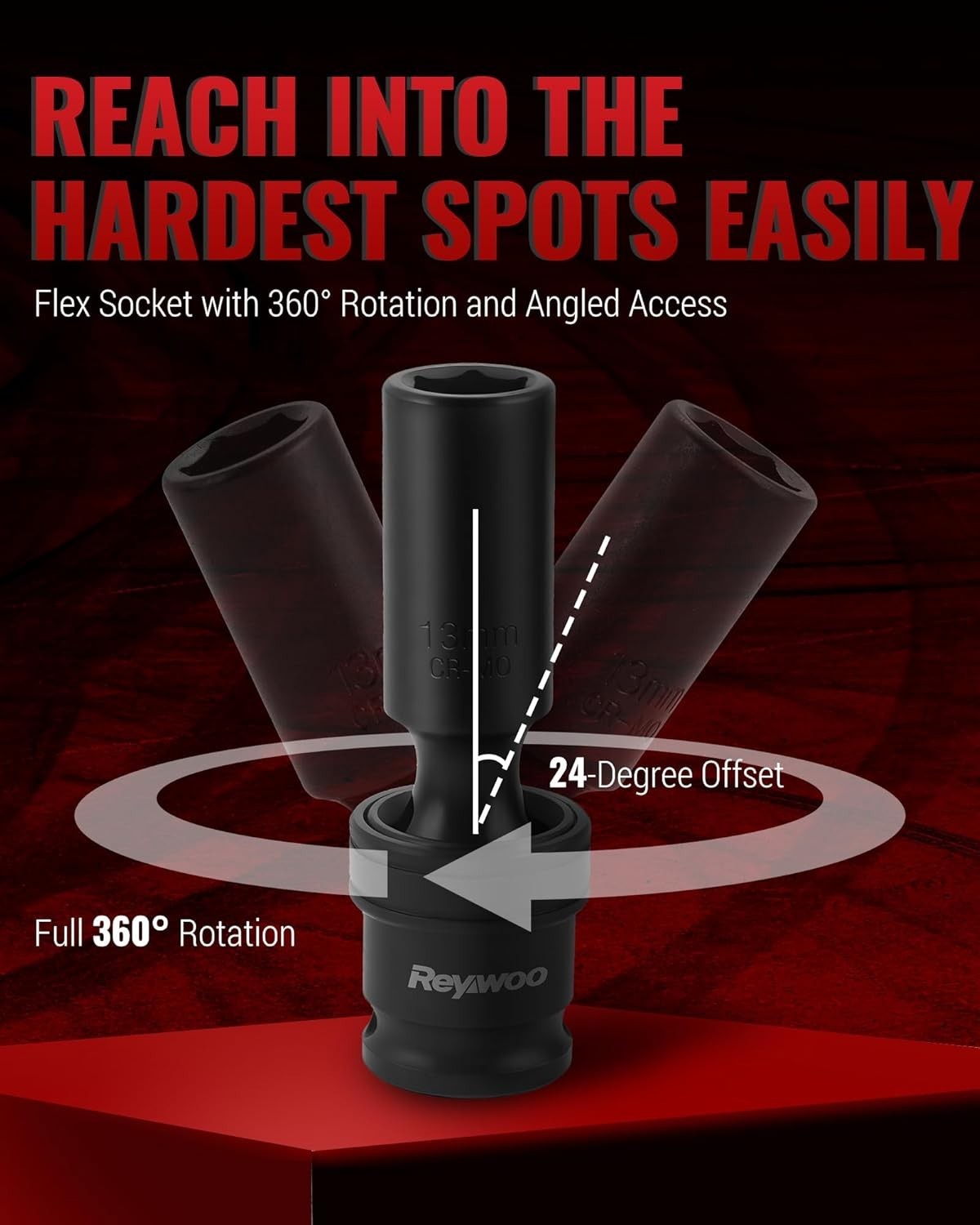 Durable 10-Piece 3/8″ Drive Deep Socket Set with Vibration Absorption Technology