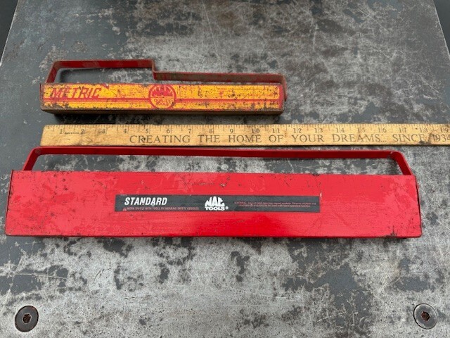 MAC Tools Red Metal Standard & Metric Socket Tray Lot (2)