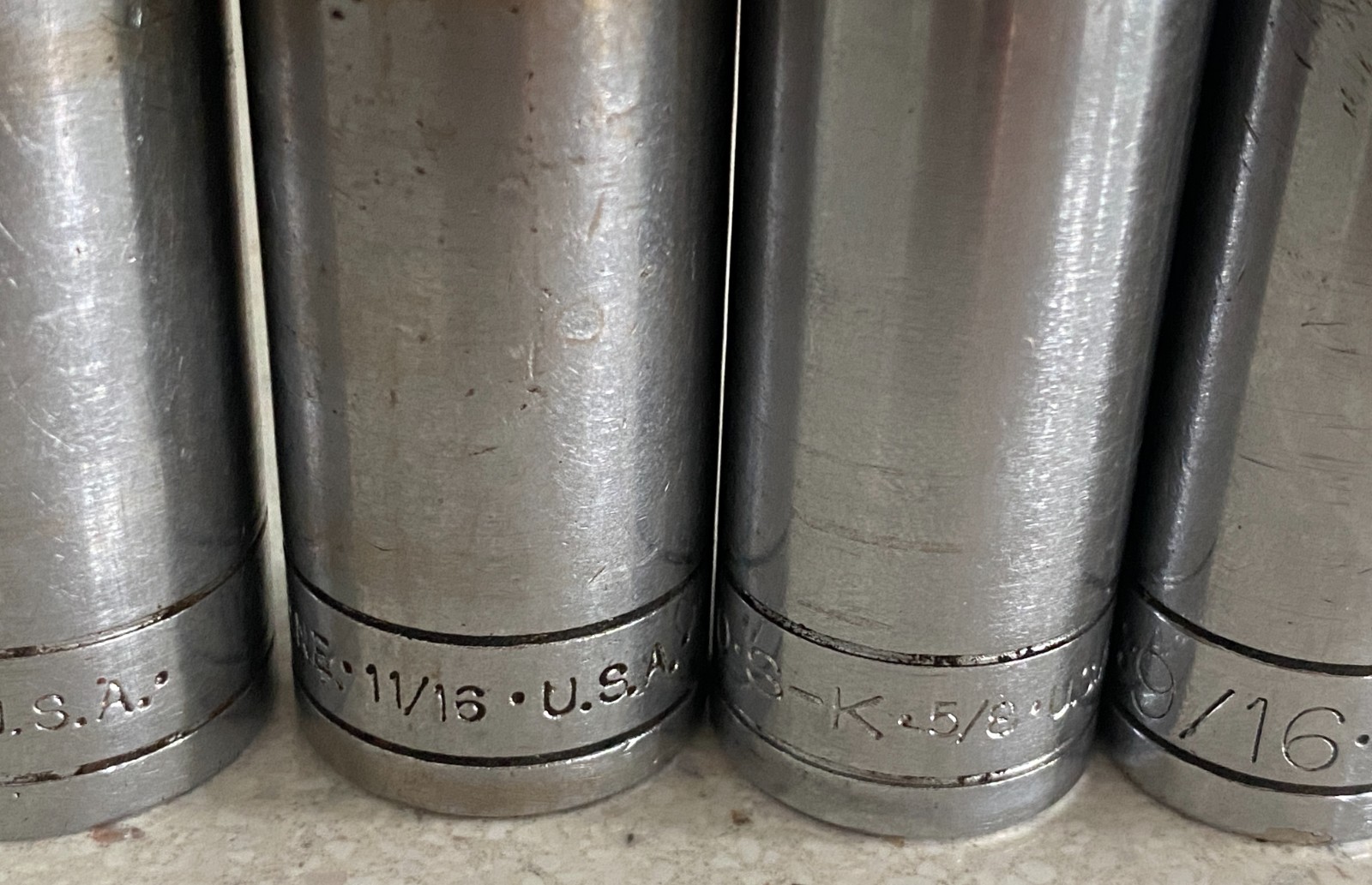 SK Tools Deep Socket Lot 6 Point 8 Pc USA 3/8 7/16 1/2 9/16 11/16 3/4 13/16 5/8