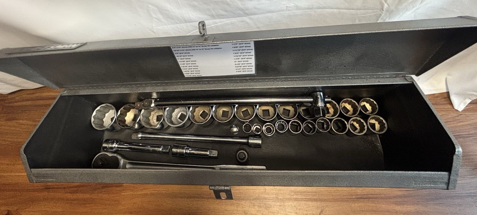 Sears Craftsman Industrial USA 31pc 3/4” Drive Socket Set & Steel Tool Box