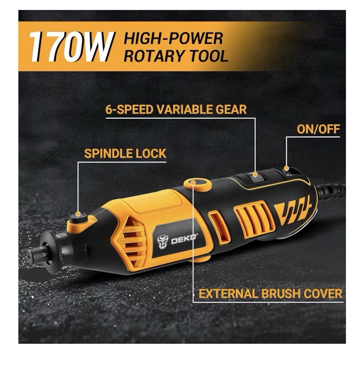 Power Rotary Tool Kit 170W: DEKOPRO 126pc Multi DIY Tool Kit for Wood/Metal New