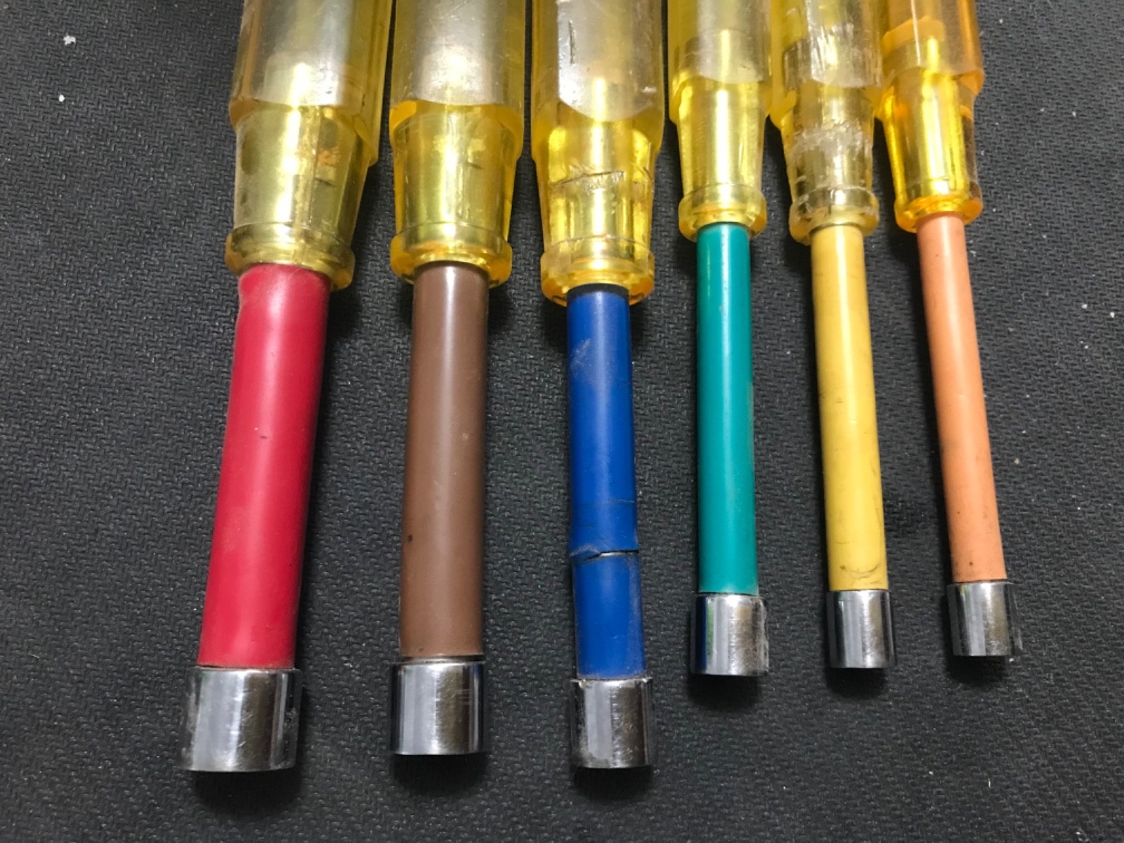 Vintage 6 Piece Snap On Tools Insulated Nut Driver 9/32 – 1/2 Set ND Series