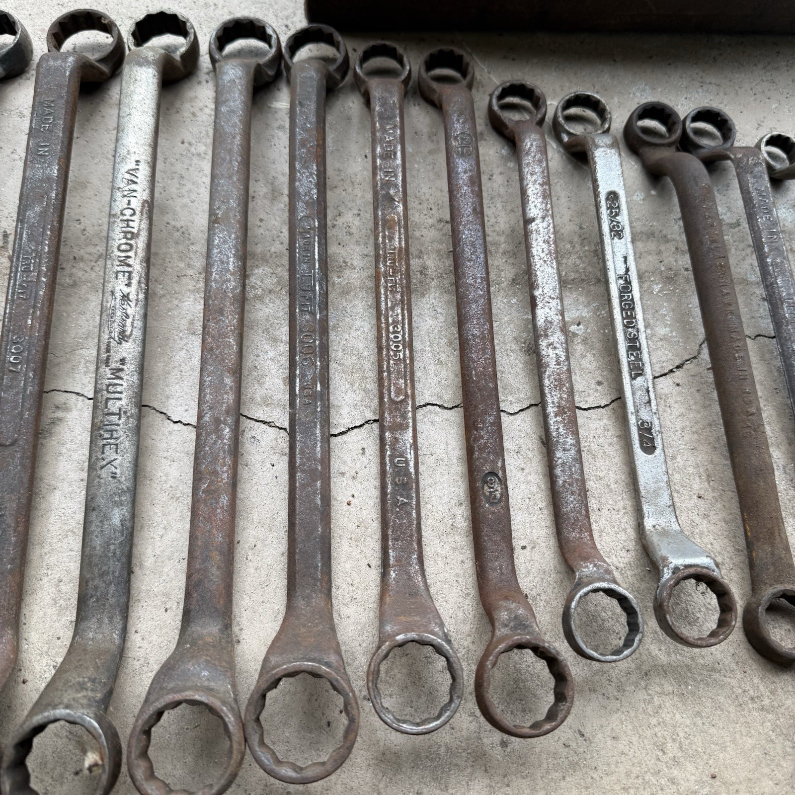 Vintage Offset Box End Wrenches (Lot Of 22) Various Brands & Sizes – Made In USA