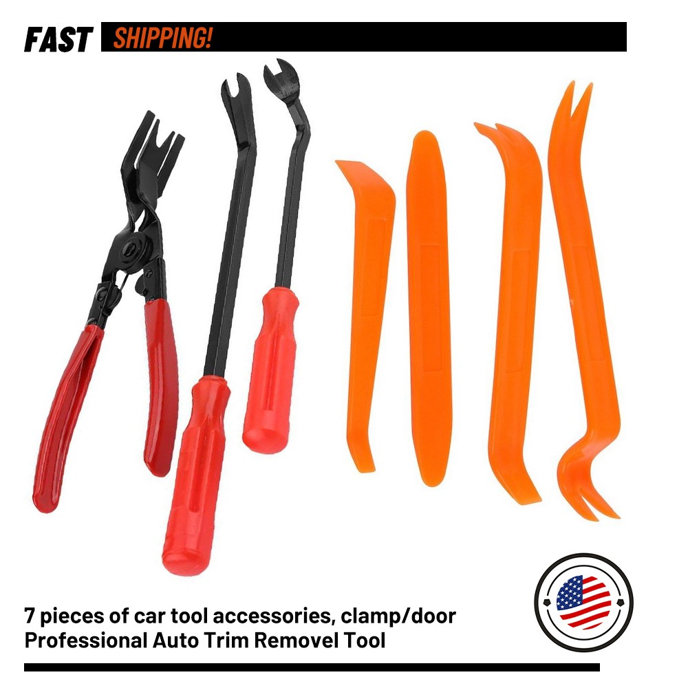 7PCS Car Trim Clip Upholstery Removal Tool Door Panel Fastener Pin Pliers Puller