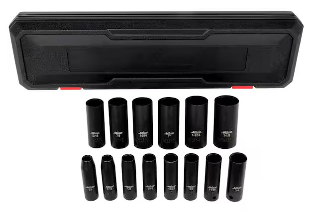 Milton® 14-Pc. 1/2” Drive Deep 3/8 to 1-1/8″ SAE Impact Socket Set