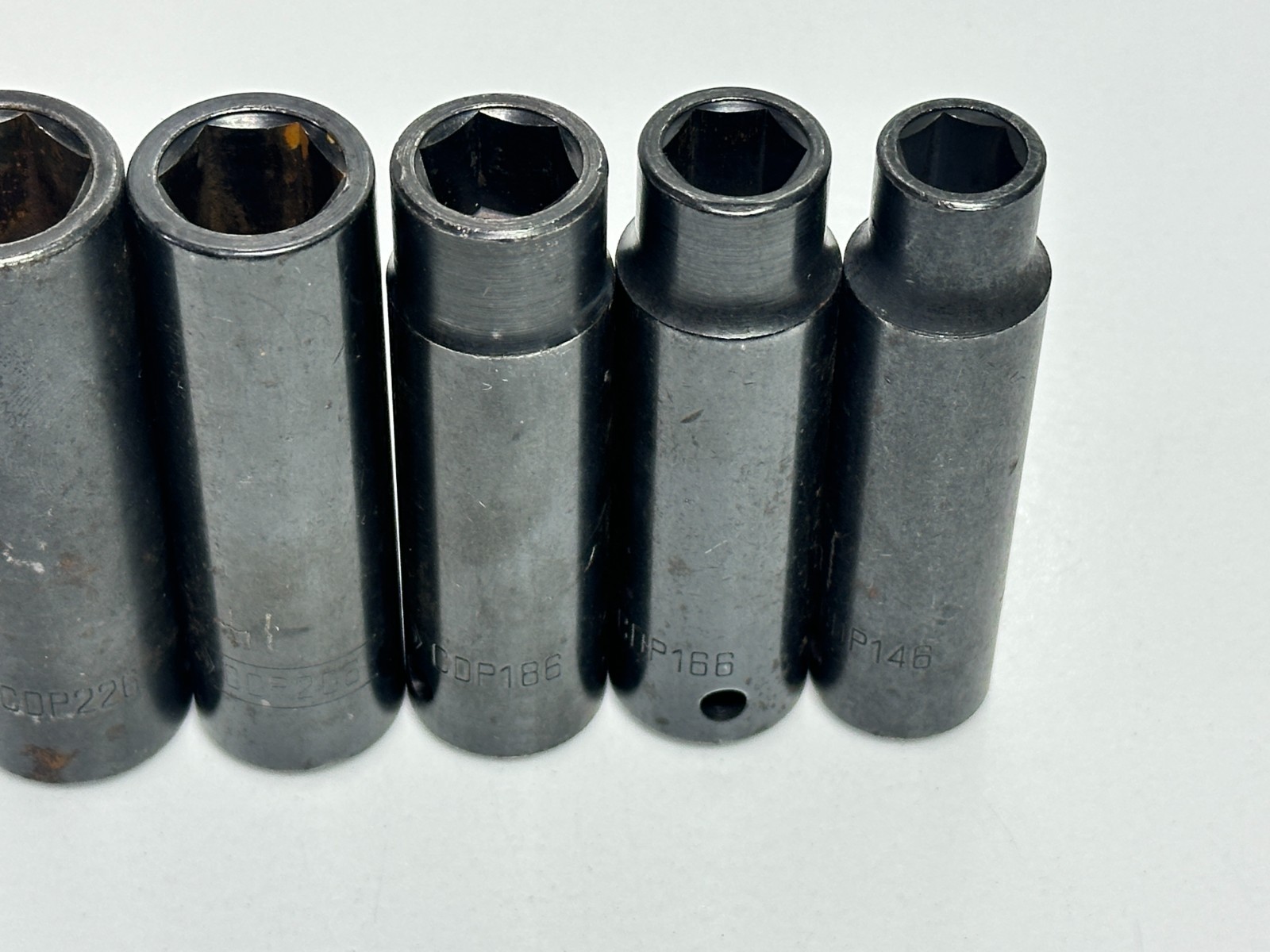 Matco USA 1/2” Drive Deep Impact Socket Lot, CDP146 CDP166 CDP186 CDP206 CDP226