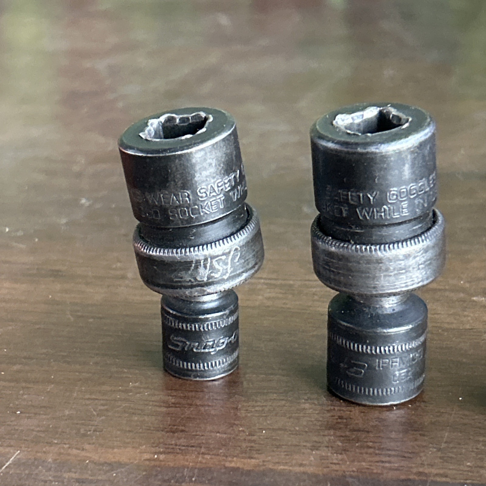 Snap On IPFM10B, 10,12,13,14,15,17,18 MM Swivel Joint Impact Socket Lot Of 7