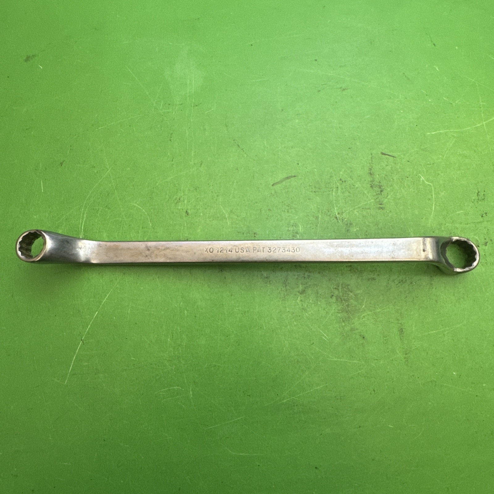 Snap-On Hand Tools USA SAE Sz 3/8″ x 7/16″ Deep Offset Box End Wrench MPN XO1214
