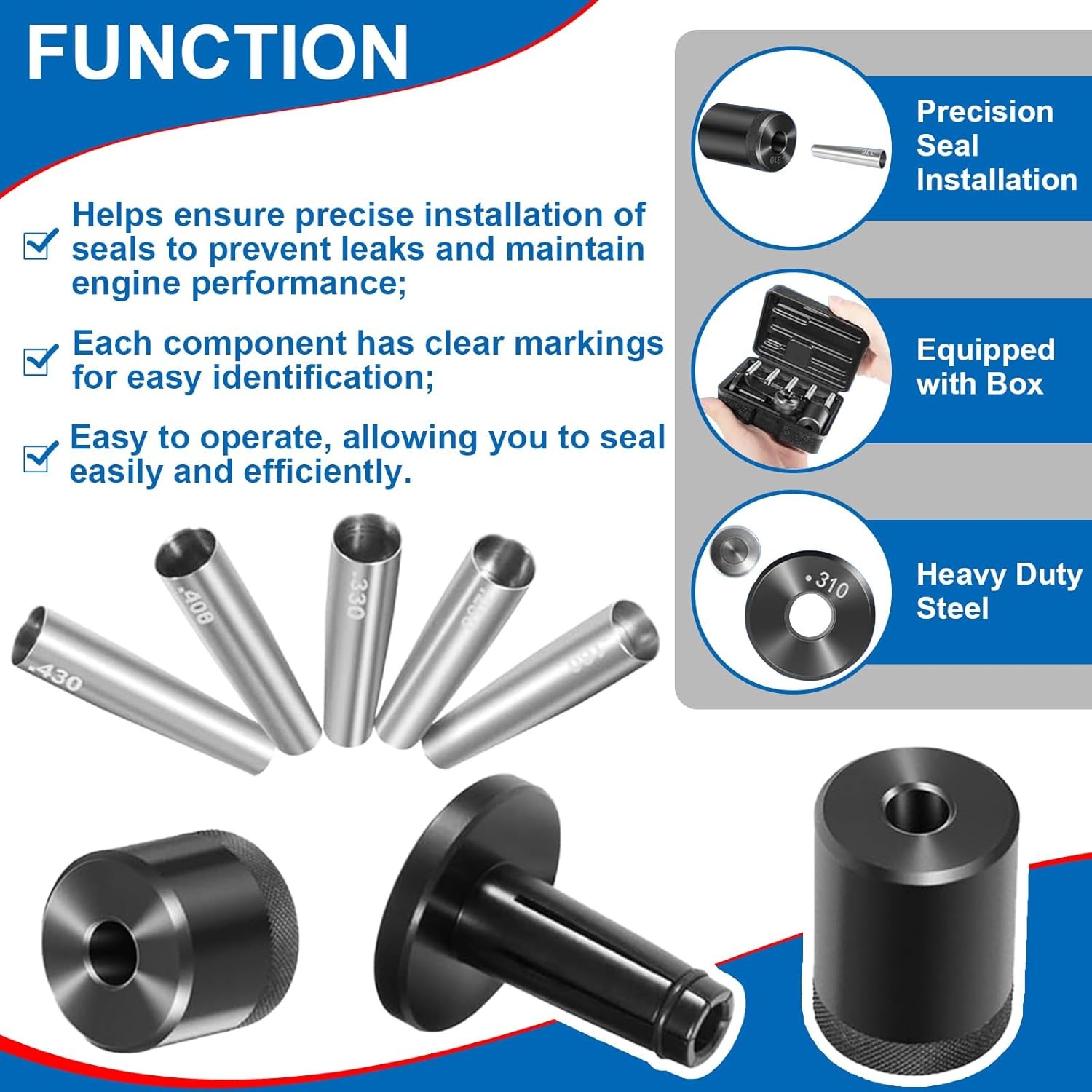 34720 Injector Seal Installer Kit 8Pcs For Many Ford, GM and Subaru Engines