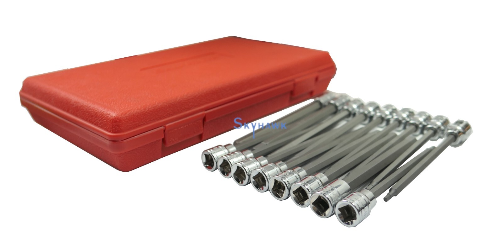 17pc 3/8″ DR CR-V/S-2 Material LONG Extension SAE+Metric HEX KEY BIT SOCKET SET