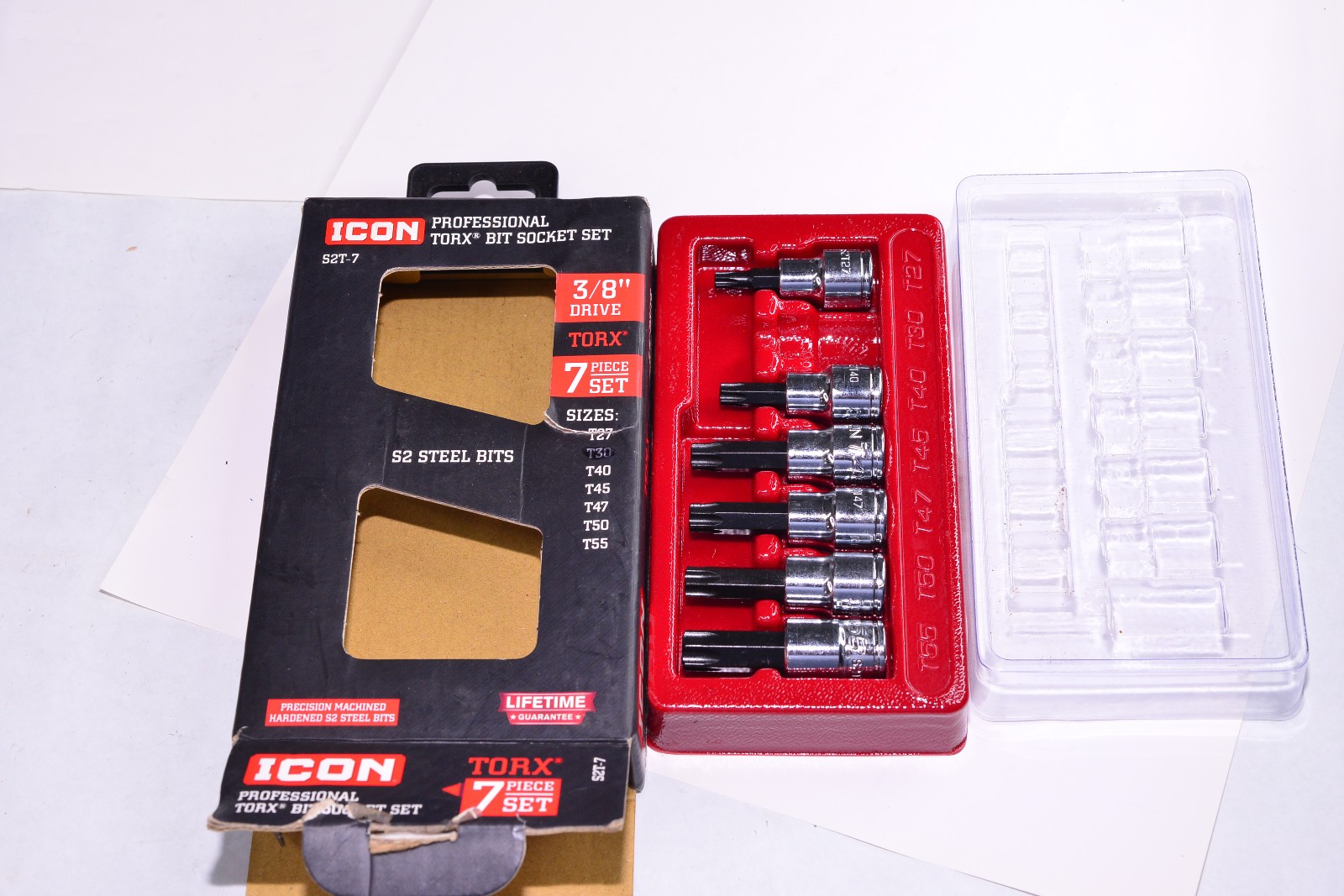 Icon Professional Torx Bit Socket Set 3/8″ drive 6 Piece Set S2T-7 (MISSING T30