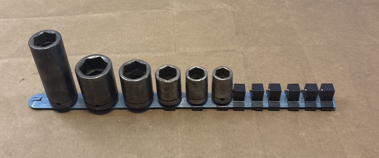 Cornwell Impact Sockets 6 Pieces Mechanics Tools USA 22mm, 27, 24, 18, 16, 14 mm