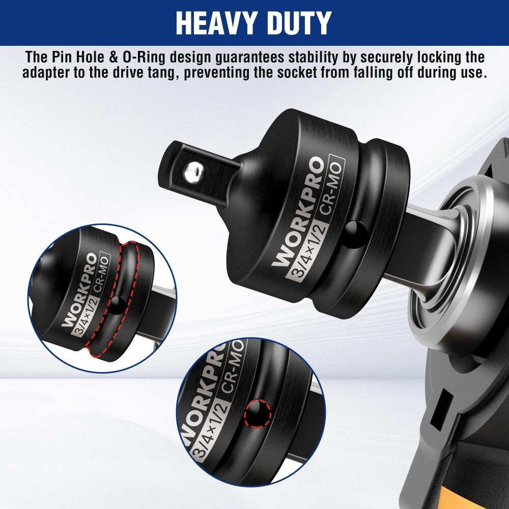 WORKPRO 2-Piece Impact Socket Adapter & Reducer Set for Impact Driver Conversion