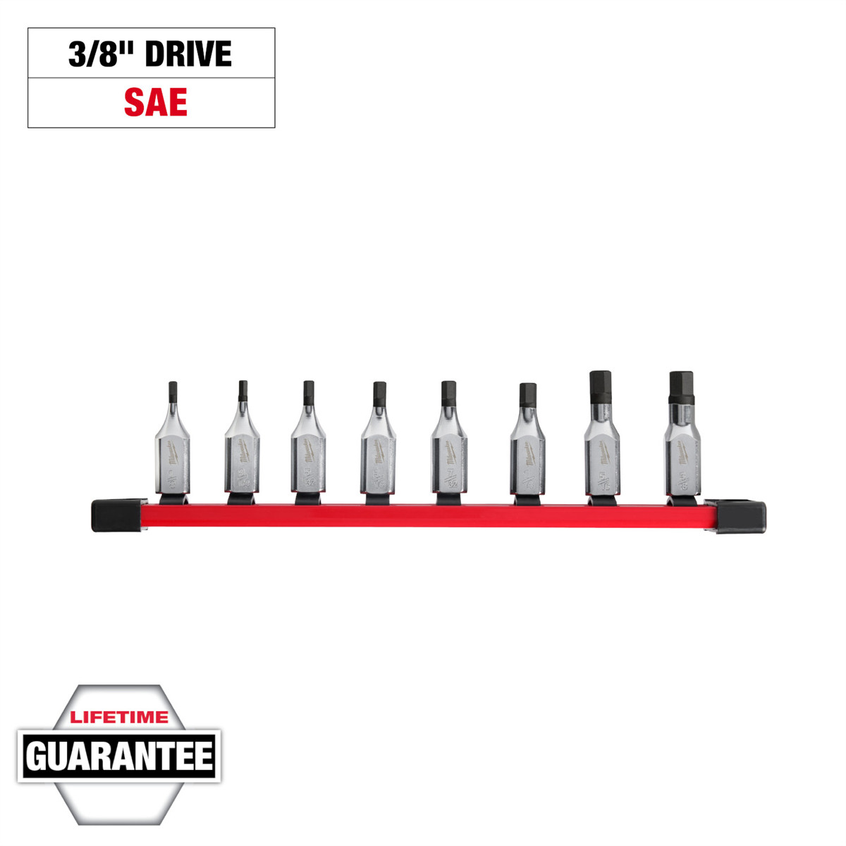Milwaukee Tool 8pc 3/8″ Drive Hex Bit Socket Set – SAE