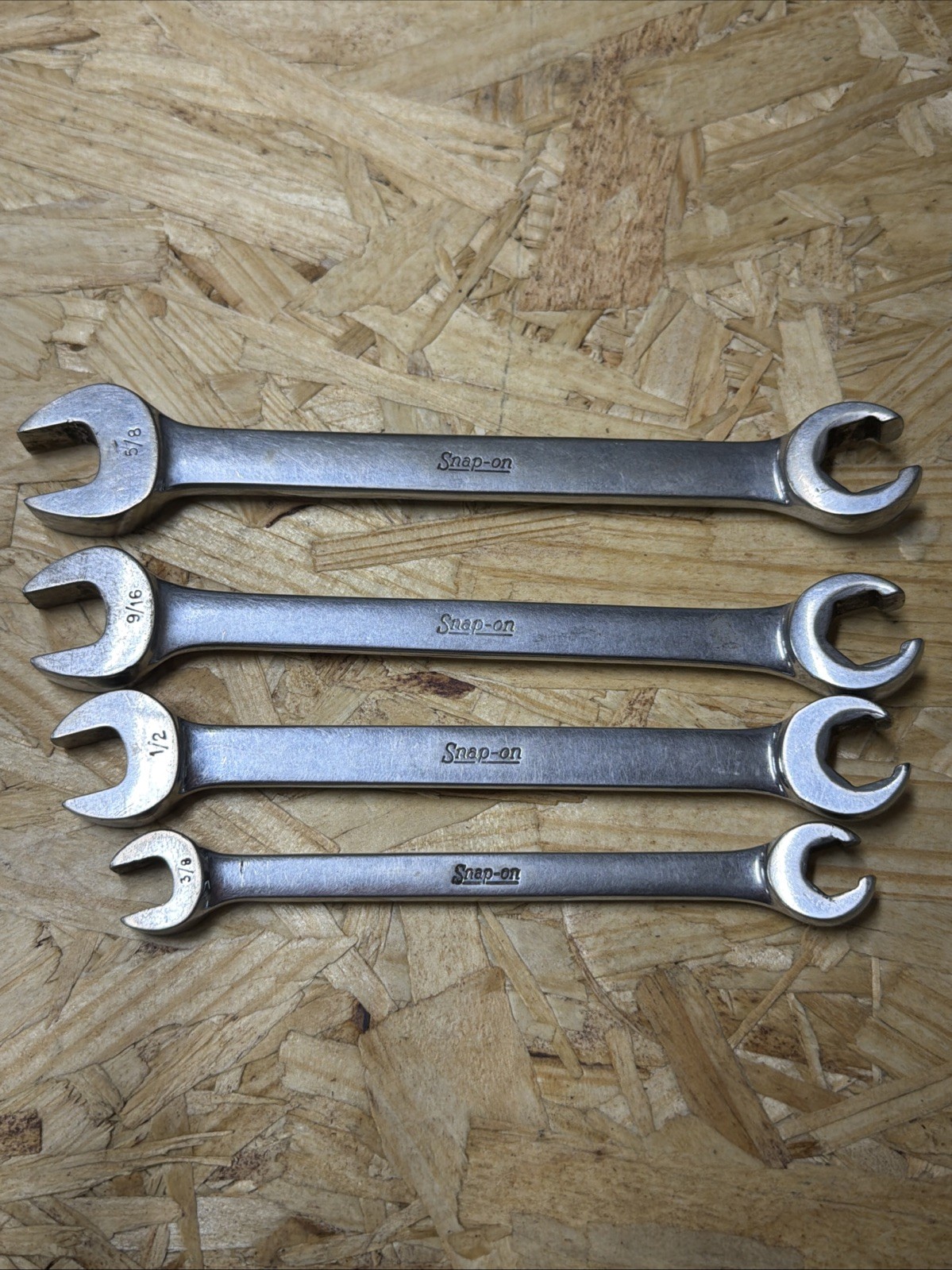 4 pc Snap On SAE Open End / Flare Nut Wrenches RXS 12,16,18,20