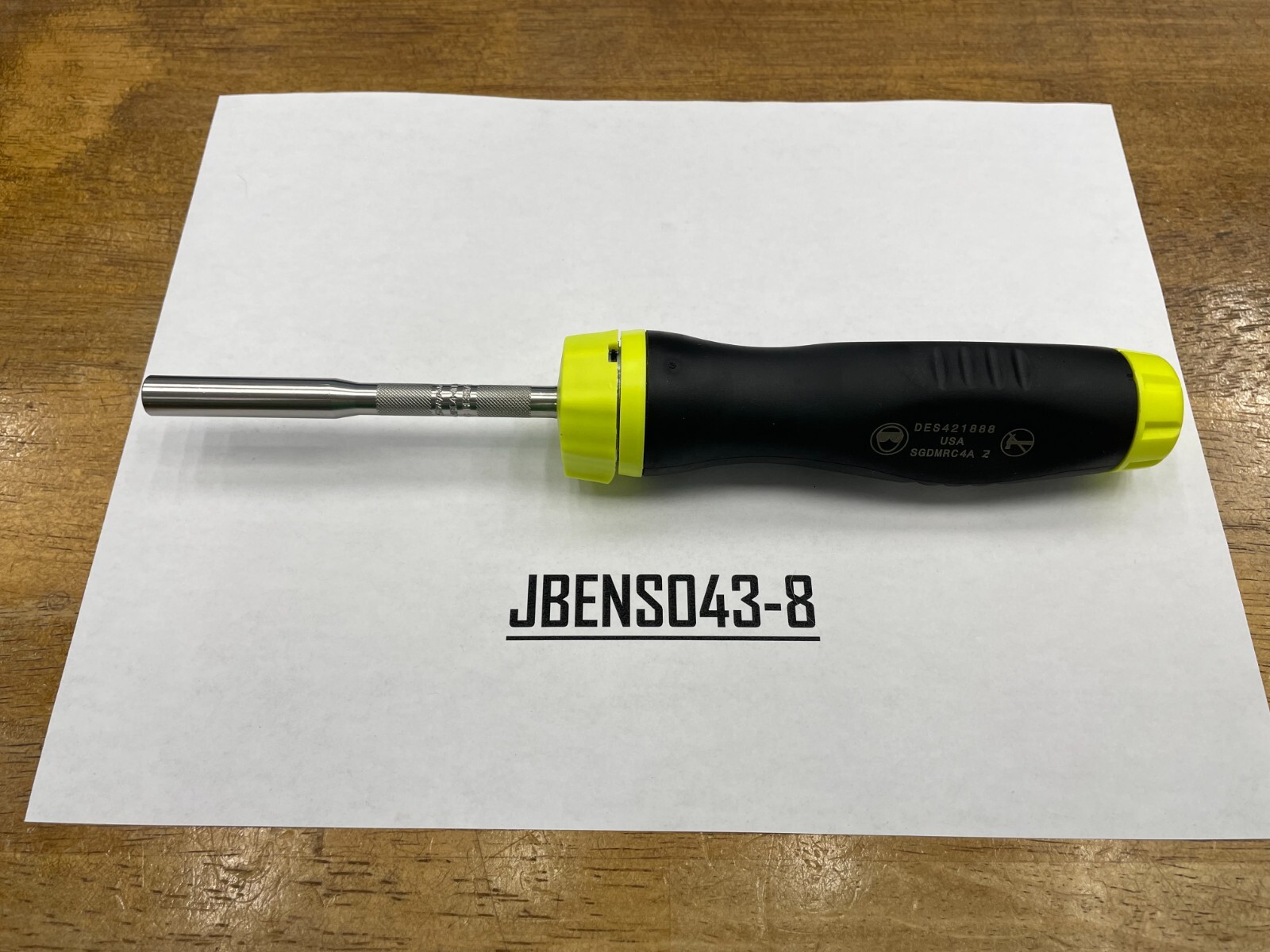 Snap-on Tools NEW HI-VIZ Soft Grip Ratcheting Screwdriver w/ Bits SGDMRC44BHV