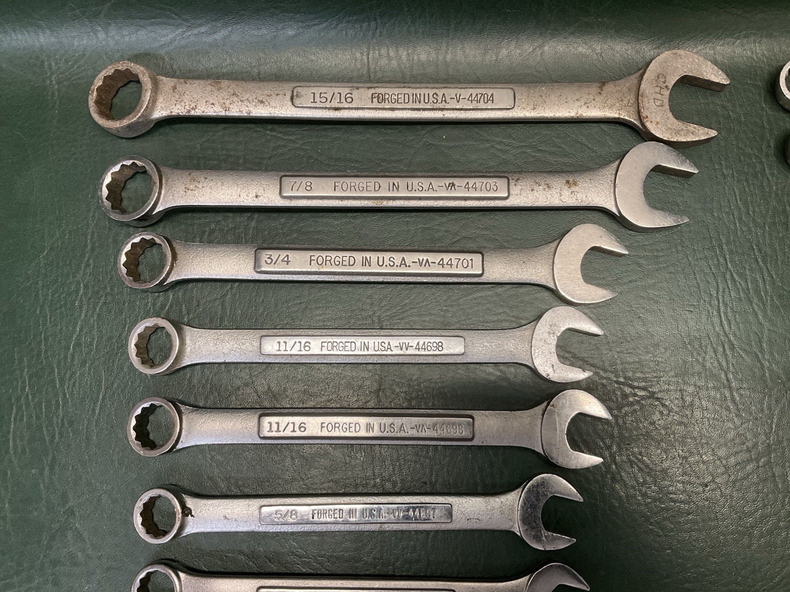 Vtg Craftsman SAE & Metric 12 Point Wrench lot -V- USA 15/16″ – 1/4″ & 18mm-7mm