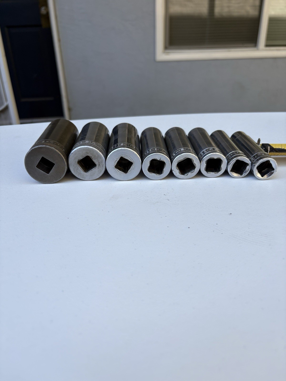 Vintage SK Tools 1/2” Drive 12pt Deep Sockets Set 40818-40836 USA 9/16” to 1-1/8