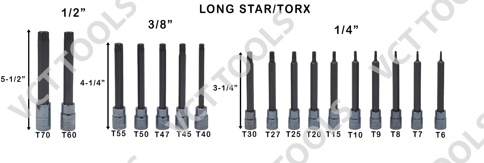 60Pc Master Torx, Tamper-Proof, Torx Plus, External Torx, 6-Point Socket Bit Set