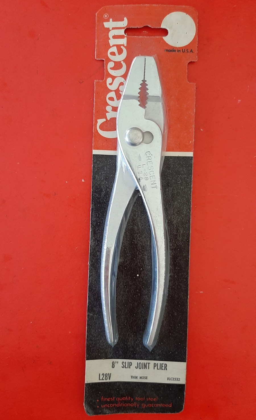 New NOS Vintage Crescent USA Thin Nose Slip Joint Pliers L-28 L28V