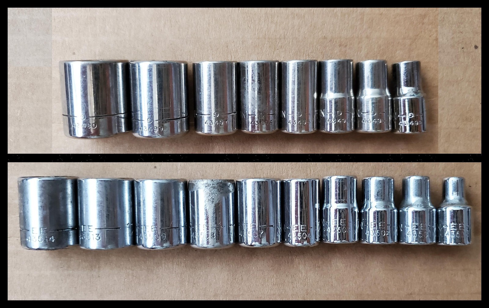 Craftsman 1/4” Drive SAE & Metric 6-Point Sockets 43492 – 43480, 43501 – 43514